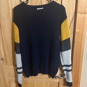 Navy and Yellow Colorblock Sweater